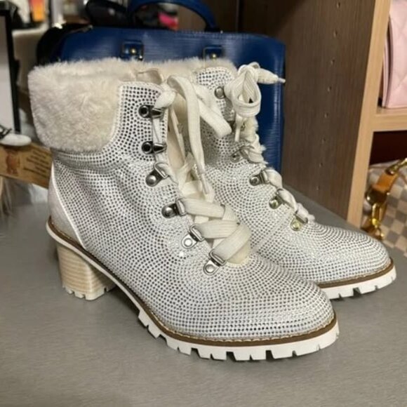 Lauren Lorraine Rhinestone Ankle Boots - Size 7 - Picture 2 of 3